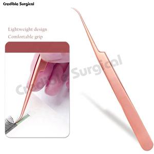 Pinzas de pestañas de acero inoxidable personalizadas OEM, instrumento de belleza quirúrgico creíble con punta de fibra puntiaguda y logotipo personalizado - Product Image 3