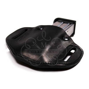 Porte-chargeur double tactique personnalisable en cuir de vache véritable, résistant et sécurisé, OEM/ODM, fabriqué au Pakistan - Product Image 1