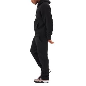 Venta al por mayor 100% algodón Jogging entrenamiento chándal para hombres niños gimnasio correr chándal conjunto al aire libre Fitness entrenamiento polar traje - Product Image 3