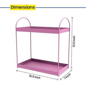 Estante de especias de cocina de hierro de dos niveles de gran calidad a precio razonable con estantes anchos y vidrio de soporte de hierro fuerte - Product Image 2