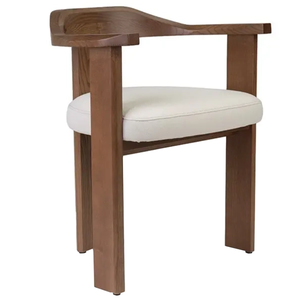 Silla de comedor de madera de Fresno retro minimalista con cojín de tela de peluche Silla simple para uso doméstico o de hotel para ajustes de restaurante - Product Image 4