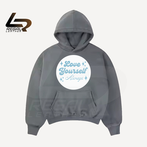 เสื้อฮู้ดหนาโอเวอร์ไซส์ยูนิเซ็กส์กำหนดเองได้ทั้งชายและหญิง500 GSM ผ้าเทอร์รี่กันน้ำถักเสื้อฮู้ดไหล่ตก - Product Image 2