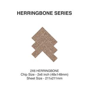 Carreaux de mosaïque à chevrons brun écrou personnalisé de 148mm pour les projets extérieurs de murs intérieurs de luxe Mosaïque de qualité supérieure de qualité supérieure - Product Image 2