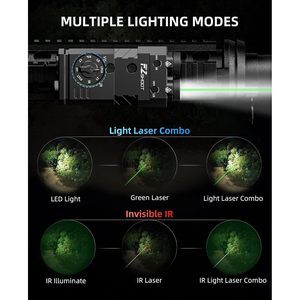 EZshoot Sporting <b>Flashlight</b> IR Illuminator 1600 Lumens Green IR Laser 4 In 1 Combo Magnetic <b>Rechargeable</b> Black - Product Image 3