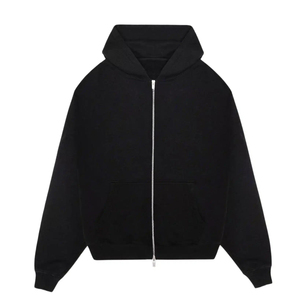 Sweat à capuche d'hiver personnalisé haut de gamme pour homme, coupe oversize, effet vieilli délavé à l'acide, brodé, en tissu épais, style streetwear, avec poche - Product Image 2