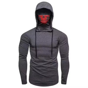 Culturismo Gimnasio Sudadera con capucha Algodón Spandex Liso Fitness Calidad superior Palangre Logotipo personalizado Sudaderas con capucha Hombres Dobladillo curvo Tops largos Músculo - Product Image 2