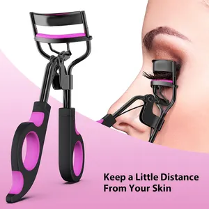 New Eyelash Curler Hot Pink Eyelash Curler With Comb Stainless Steel Eyelash Curler Beauty Tool With Refill Silicone Pads