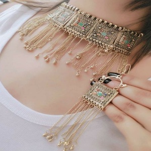 elegant weddings jewellery costume 18k gold plated earrings rings and necklaces bracelets jewelry sets - Product Image 2
