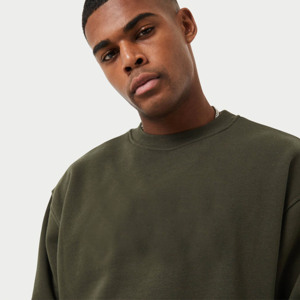 กําหนดเองคุณภาพสูง OEM Unisex ขนแกะโลโก้ที่กําหนดเองผ้าฝ้ายเสื้อสเวตเตอร์ Crewneck น้ําหนักหนักผู้ชาย - Product Image 6