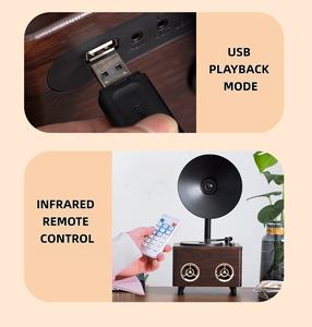 <span class=keywords><strong>Lecteur</strong></span> <span class=keywords><strong>CD</strong></span> gramophone de <span class=keywords><strong>style</strong></span> rétro en bois pour cinéma maison avec haut-parleur Bluetooth et télécommande pour lecteurs VCD - Product Image 4