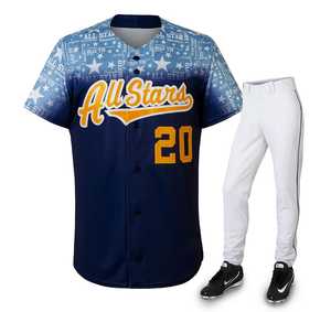 Matériaux de premier ordre Sublimation personnalisée + conception de broderie uniforme de Baseball vente chaude maillot de Baseball vêtements d'équipe de Club de sport - Product Image 1