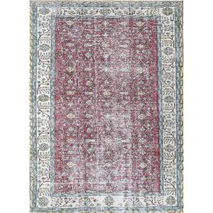 Alfombras de Lana Anudadas a Mano de Gran Tamaño, Diseño Floral Abstracto en Rojo y Naranja, Estilo Boho, Rectangulares, para Pasillo o Sala - Pae-2211 - Product Image 1