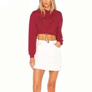 Women's New Fashion Autumn <b>Winter</b> Crop <b>Top</b> Hoodie Casual Slim Fit Sports Pullover with Embroidered Technics and Hooded Collar - Product Image 4