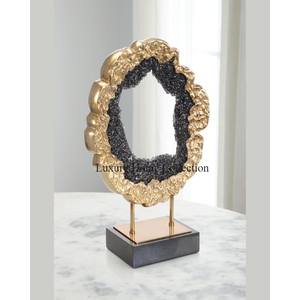 Sculpture décorative étonnante de table couleur or avec des plaques de forme ronde en acier inoxydable accessoires de décoration d'affichage de couleur argent - Product Image 4