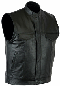 Gilet en cuir véritable pour motard, respirant, hiver, personnalisé, Sons Anarchy, haute qualité, écologique, bouton, vente chaude, OEM - Product Image 2