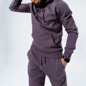 Survêtement d'hiver unisexe brodé avec logo personnalisé pour hommes Sweat à capuche surdimensionné et ensemble de pantalons de jogging en tissu polaire grande taille - Product Image 3