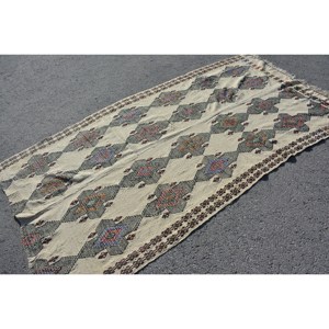 พรมตุรกีโบราณสีเบจแบบดั้งเดิมผ้าวูลขนาด4.6x8.3ฟุตผ้าวิสคอสสำหรับวัยรุ่นข้างเตียงโถงทางเดิน4เมตรสี่เหลี่ยมผืนผ้า - Product Image 2