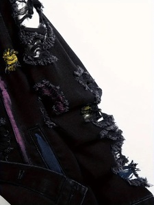 Veste en jean d'hiver pour homme sur mesure, extensible, col montant, boutons en corne, logo, style streetwear, grande taille, respirante - Product Image 3