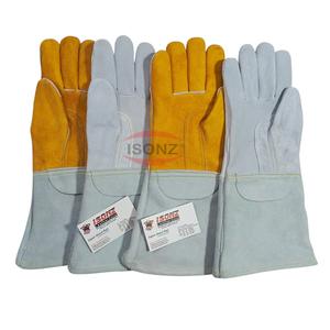 EN388 Premium Quality Durable ISONZ Leather Elc-<b>Cow</b> Hide Welding Gloves 14-inch 1.2mm Thick Heat Resistant Suede Cuff - Product Image 6