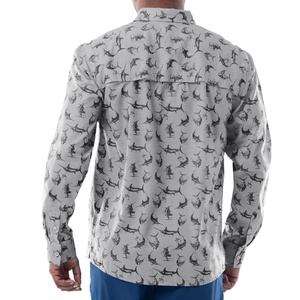 Chemises de pêche personnalisées protégées contre les UV/chemises décontractées hommes motif solide tissu à manches longues polyester/chemises de pêche imprimées - Product Image 2