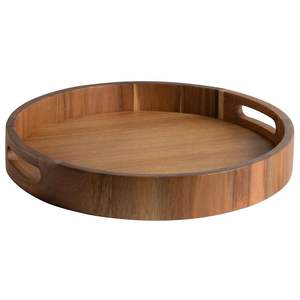 Wooden Round <b>Trays</b> Created For Sophisticated Home Decor With Natural Textures And <b>Warm</b> Rustic Charm - Product Image 1