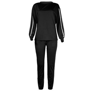 Ensemble de survêtement d'hiver pour femme en deux pièces avec logo personnalisé, sweat-shirt sans manches et pantalon de survêtement, 100% coton, écologique - Product Image 4