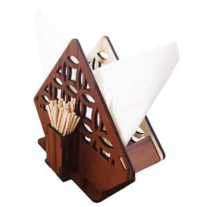 Wooden <b>Tissue</b> paper <b>Holder</b> Stand Home <b>Kitchen</b> Dining Table Decorative Wooden Paper Napkin Stand - Product Image 3