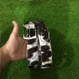 Ceinture en cuir de vachette de qualité supérieure avec boucle en alliage |   Mode Western Rustique, Imprimé Animal, Robuste, Écologique, Respirant - Product Image 1