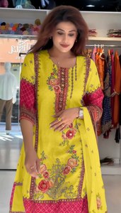 Traje Salwar Kameez para Mujer, Diseño Indio Pakistaní, Estampado Digital, para Fiestas, Todas las Temporadas, Casual, Materiales Reciclados, Secado Rápido, FATEMA FASHION - Product Image 2