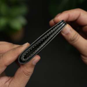 งานฝีมือหนัง WF หมายเลข กระเป๋าสตางค์แบบพับสองตอนทรงสลิม 86 สีดำ หนังฟอกฝาด รับประกัน 5 ปี สำหรับทุกเพศ - Product Image 6