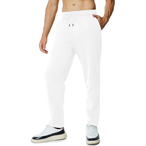 Pantalon de jogging élastique taille moyenne avec cordon de serrage de haute qualité pour hommes pantalon en toile respirante pantalon de survêtement fuselé - Product Image 2