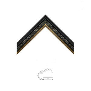 Cornice PS cornice in plastica nera con motivo floreale oro per Home Office cornice adatta per quadri <span class=keywords><strong>foto</strong></span> soggiorno camera da letto - Product Image 6