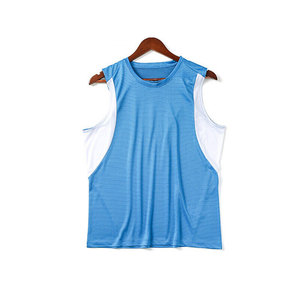T-shirt Muscle sans manches pour hommes T-shirt débardeur blanc solide T-shirts de gymnastique d'été chauds T-shirts en maille pour hommes - Product Image 1