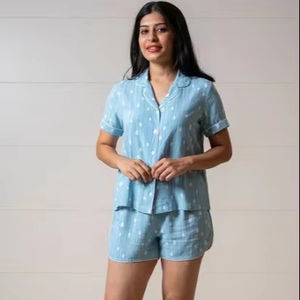 Indian Handmade Cotton Pajama Set <b>for</b> <b>Women</b> Summer Block Print Lounge Wear set Bridesmaids Wedding pajama Personalized PJ Set - Product Image 1