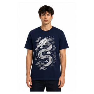 เสื้อยืดกราฟิกวินเทจสีดำสำหรับผู้ชาย สตรีทแวร์ทรงโอเวอร์ไซส์ ผ้าฝ้าย พิมพ์ลายตามสั่ง ไหล่ตก สไตล์ฮิปฮอป เสื้อผ้าลำลอง - Product Image 1