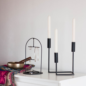 New Latest Exclusive Indian Handmade 3-Armed Metal Iron <b>Candlestick</b> Holder <b>Black</b> Coated Home Decor Wholesale Prices - Product Image 4