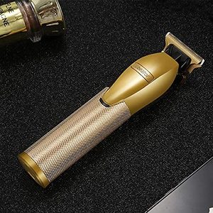 Tondeuse à Cheveux Professionnelle Portable Rechargeable Entièrement Métallique, Boîtier en Acier Inoxydable Doré, Sans Fil pour Barbiers - Product Image 2