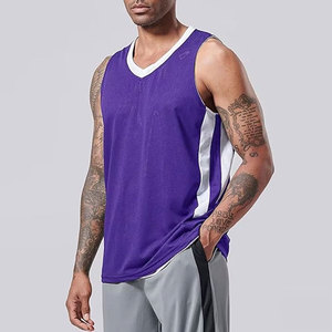 Maillot de basket-ball unisexe personnalisé, respirant, imprimé violet/blanc, coton/polyester, logo personnalisé, haute qualité - Product Image 4