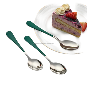 Traditional <b>Stainless</b> <b>Steel</b> Silver with Green Custom Dining Spoons Home Restaurant <b>Utensils</b> Dishwasher Safe High Quality - Product Image 6