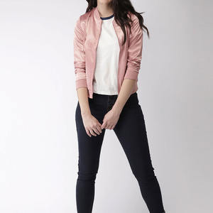 Vêtement décontracté dames Bomber femmes veste Style solide à manches longues poches avant Style léger imperméable à l'eau Out Wear Bomber Jacket - Product Image 1