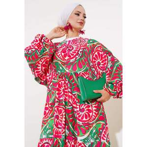 Robe à col chauve-souris Fuchsia Vert - Product Image 3