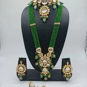 Gargantilla étnica Kundan del fabricante indio, collar, Pendientes colgantes, joyería de moda de Boda nupcial multicolor - Product Image 1