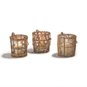 Encantador candelabro de ratán tejido a mano para bodas, eventos y decoración del hogar con un acabado natural delicado y ligero - Product Image 5