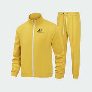2026 Top Trending Men Drawstring Winter Solid Tracksuit Set Spandex/Polyester Heavyweight Casual <b>Stand</b> Collar Soft Fabric - Product Image 3