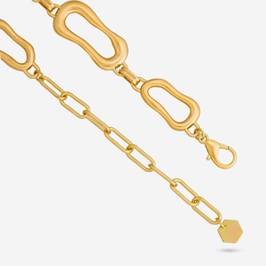 Collier Tendance 192082 – Chaîne Géométrique Religieuse Mignonne avec Diamant Moissanite et Perle en Alliage, Idéal pour les Fêtes - Product Image 5