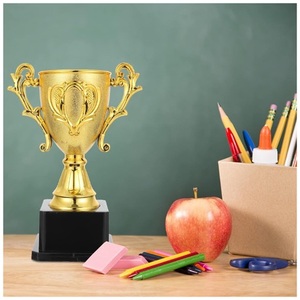 Plastic with Gold Metallic Finish with Base <b>Trophy</b> Cup Achievement Award Prize for Sports School Events Party Variety Size - Product Image 2