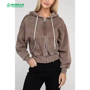 Sweat à capuche unisexe personnalisé avec fermeture éclair, OEM, manches longues, 100% coton molletonné, French Terry, respirant, séchage rapide, tailles américaines pour l'hiver - Product Image 2