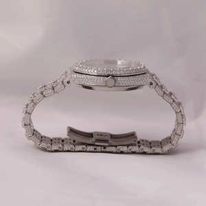 Baguette Moissanite High Quality VVS Diamond Dial <b>Watch</b> VVS Clarity Full Iced Out Luxury <b>Watch</b> <b>For</b> Men and <b>Women</b>. - Product Image 3