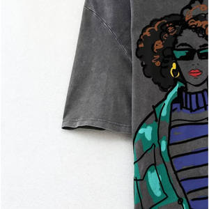 เสื้อยืดโอเวอร์ไซส์สำหรับผู้ชายผู้หญิงเสื้อยืดพิมพ์ลายสีทึบกราฟิกขนาดใหญ่สูงกำหนดเอง - Product Image 6