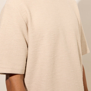 T-shirts en coton tricoté formel personnalisés de haute qualité pour hommes en gros coupe régulière à manches courtes col rond solide Logo personnalisé - Product Image 5